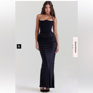 House of CB Persephone Black Strapless Corset Dress